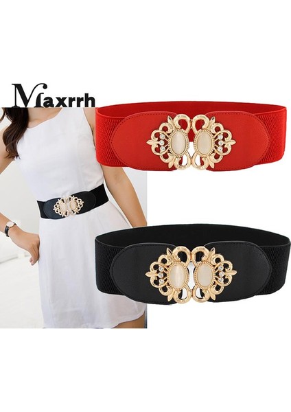 Kadın Bayan Retro Elastik Esnek Elbise Dar Bel Kemerleri Bandı Kırmızı Mavi Siyah Beyaz (Yurt Dışından) modelleri