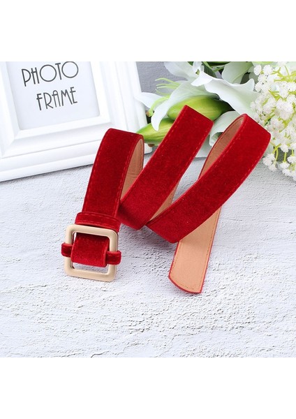 Tasarımcının Yeni Lüks Moda Kadife Kırmızı ve Siyah Kırık Beyaz Kemer Premium Flanel Kazak Ceket Elbise Kot Kadın Kemerler Ceinture (Yurt Dışından)