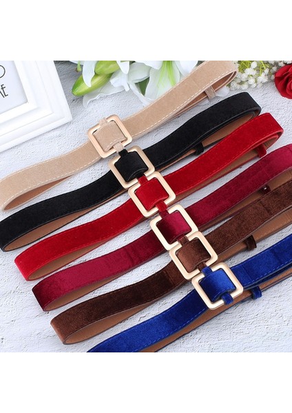 Tasarımcının Yeni Lüks Moda Kadife Kırmızı ve Siyah Kırık Beyaz Kemer Premium Flanel Kazak Ceket Elbise Kot Kadın Kemerler Ceinture (Yurt Dışından) modelleri