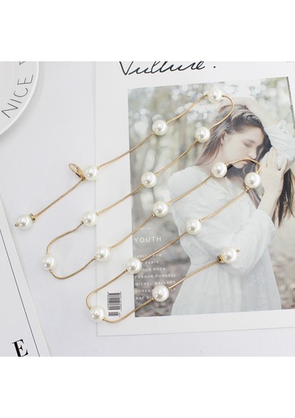 Büyük Inci Kadın Kemer Ince Sıska Bel Kemerleri Metal Zincir Kemer Bayanlar Için Elbise Dekoratif Kemer Kanca Kolye Bel Zinciri (Yurt Dışından) fırsatları