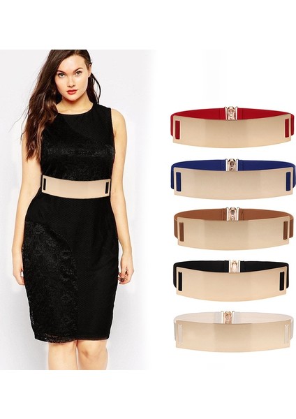 Lookloland Kadın Moda Tasarımcısı Kemerler Altın Gümüş Renk Femme Klas Elastik Ceinture Geniş Kemer Bayan Giyim Aksesuarı Lüks Kemer (Yurt Dışından)