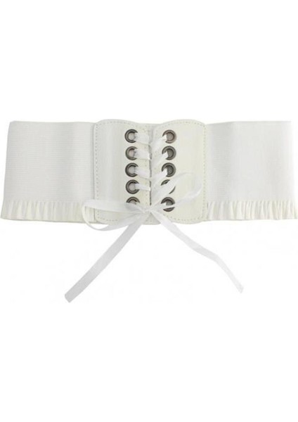 Underbust Korse Kadın Kemerler Şık Bel Bandı Elastik Süper Geniş Bayanlar Düz Renk Dantel Tasarım Retro Корсет Женский Винтаж (Yurt Dışından)