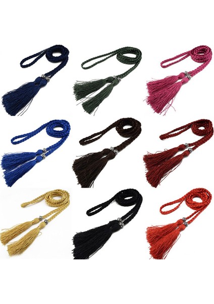 Yeni Kadın Bel Zinciri Düğümlü Bel Zinciri Elbise Yaz Dokuma Bel Halatı Çin Örgülü Tarzı Dokuma Püskül Kemer Düğümü Dekore (Yurt Dışından)