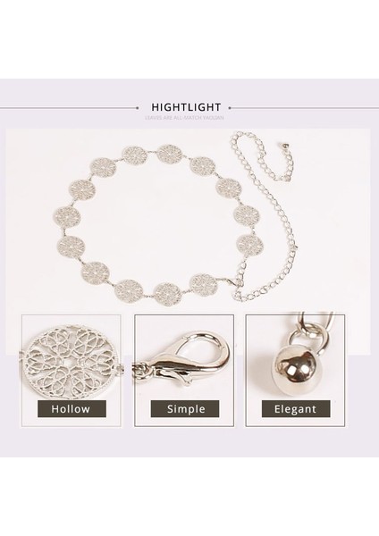 Kadın Tasarımcı Hollow Altın Bel Zincir Kemer Kadın Elbise Metal Altın Gümüş Yüzük Güneş Kemeri Moda Bayanlar Lüks Sikke Kemerler 245 (Yurt Dışından) modelleri