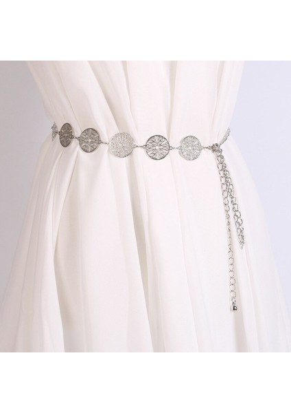 Kadın Tasarımcı Hollow Altın Bel Zincir Kemer Kadın Elbise Metal Altın Gümüş Yüzük Güneş Kemeri Moda Bayanlar Lüks Sikke Kemerler 245 (Yurt Dışından) fırsatları