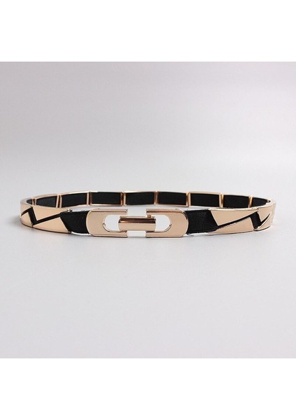 Lookloland Yüksek Kaliteli Metal Bayanlar Moda Elastik Ince Kemer Bel Zinciri Takım Elbise Elbise Altın Dekorasyon Kemerler Kadınlar Için Lüks Tasarımcı Marka (Yurt Dışından)