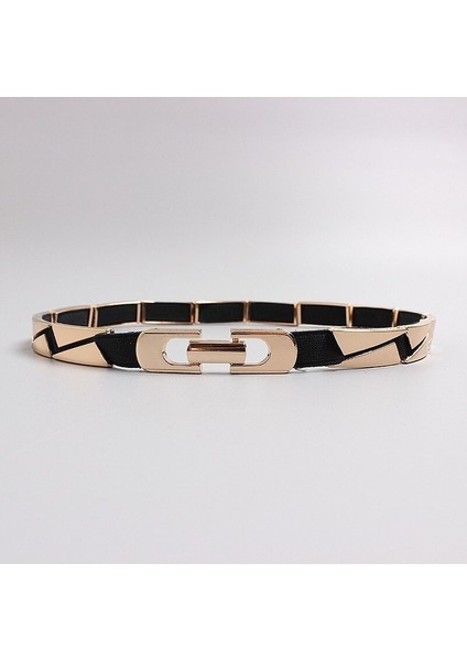 Lookloland Yüksek Kaliteli Metal Bayanlar Moda Elastik Ince Kemer Bel Zinciri Takım Elbise Elbise Altın Dekorasyon Kemerler Kadınlar Için Lüks Tasarımcı Marka (Yurt Dışından)