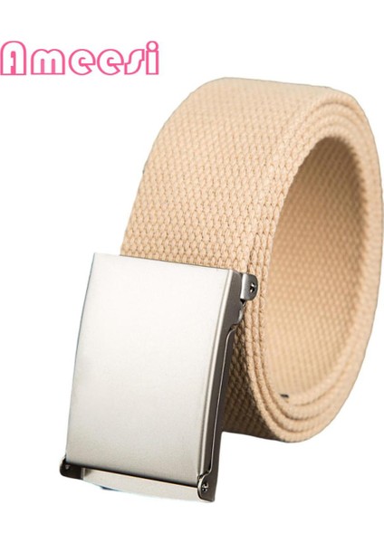 Ameesi Kanvas Kemer Ayarlanabilir Dayanıklı Metal Tokalı Örgülü Bel Kemeri (Yurt Dışından)