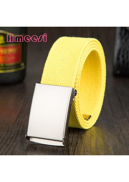 Ameesi Kanvas Kemer Ayarlanabilir Dayanıklı Metal Tokalı Örgülü Bel Kemeri (Yurt Dışından) fırsatları