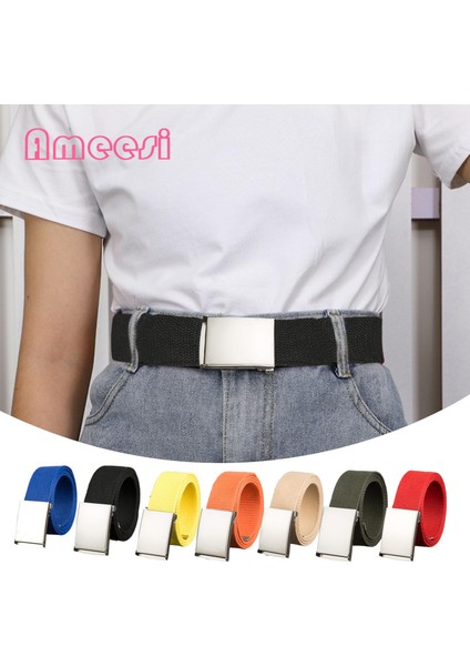 Ameesi Kanvas Kemer Ayarlanabilir Dayanıklı Metal Tokalı Örgülü Bel Kemeri (Yurt Dışından) indirimleri