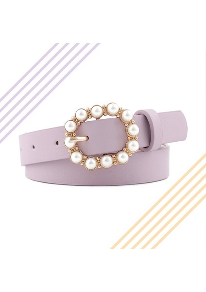 2019 Yeni Tasarımcı Beyaz Siyah Kırmızı Pembe Pu Deri Kemer Kırağı Bayanlar Kadınlar Için Yuvarlak Inci Tokalı Kemerler Elbiseler Pantolon Kemer (Yurt Dışından) modelleri