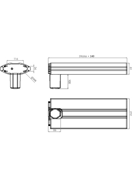 TLC02 Teleskopik Lift Kolonu 4000N / 200mm Stroke fiyatları