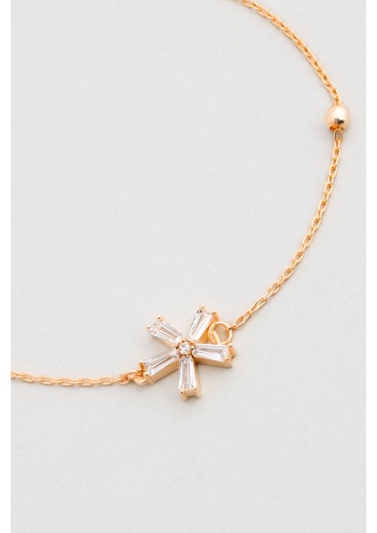 Buz Kristali 18 Ayar Rose Altın Kaplama 18 cm Gümüş Minimal Bileklik modelleri