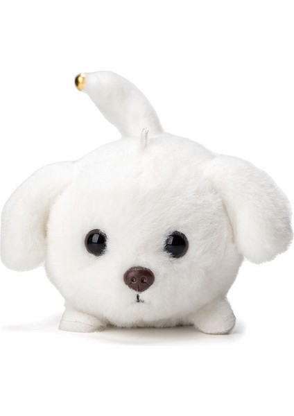 Kuyruk Sallayan Bichon Frise Gıcırdayan Peluş Oyuncak Anahtarlık Peluş Kolye (Yurt Dışından)