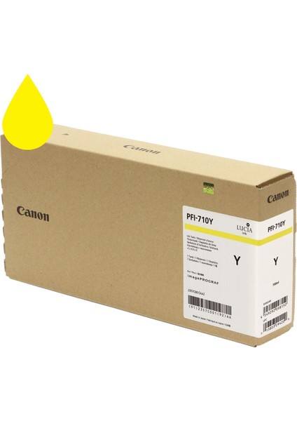 ® Canon PFI-710 Y (Yellow) Sarı Plotter Orijinal Mürekkep Kartuş 700 Ml. (2357C001)