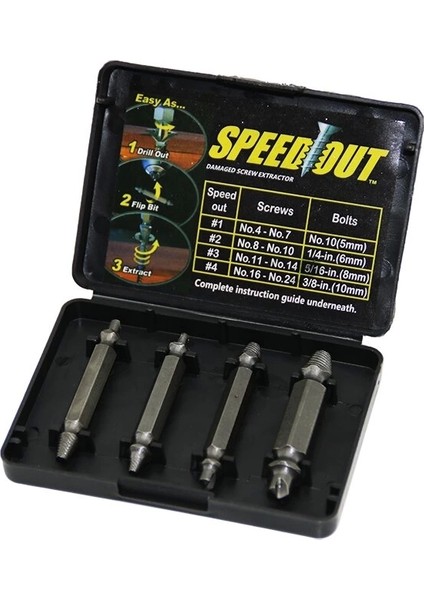 4 Pcs Speed Out Hasarlı Vida Çıkarıcı Pls Kutulu (4172)