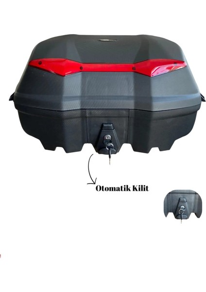 52 Litre Motosiklet Çantası Topcase Çift Kask Alır Tien Sırt Dayama Pedli Otomatik Kilitli Supermto fiyatları