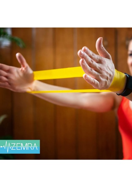 Terabant Egzersiz Bandı - Thera Band - Theraband - Sporcu Bandı - Egzersiz Direnç Bandı - Sarı
