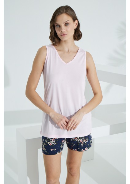 Bambu Ip Askılı Yazlık Kadın Şort Takım 70013