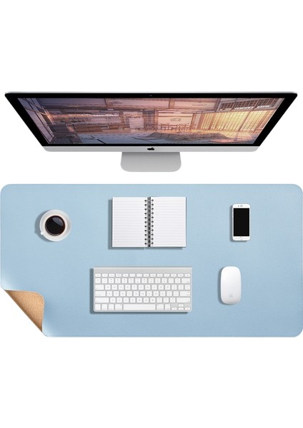 Çift Taraflı Çift Renkli Fare ve Klavye Pedi Büyük Boy (Yurt Dışından)