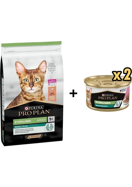 Somonlu Kısırlaştırılmış Kedi Maması 3 kg + 2 Adet Pro Plan Somonlu Kısır Kedi Konservesi 85 gr