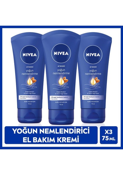 Nıvea Besleyici ve Derinlemesine Bakım El Kremi 75 ml x 3