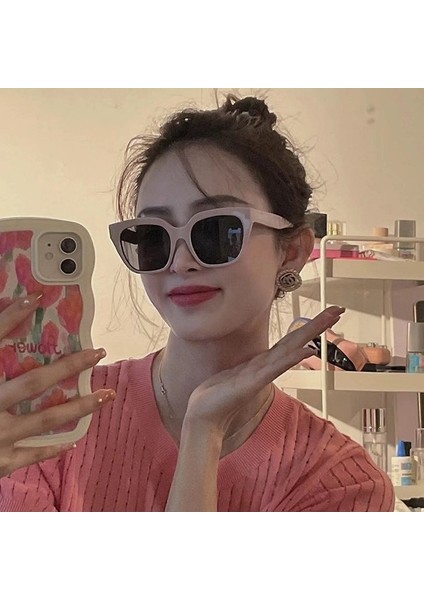 Kare Çerçeve Kadın Anti-Ultraviyole Büyük Çerçeve Güneş Gözlüğü (Yurt Dışından)