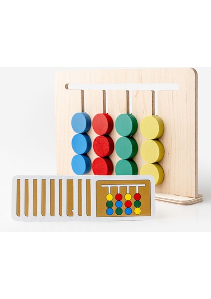 Ahşap Rubik Abaküs / 3+ Yaş / Montessori Eğitici ve Öğretici Renkli Ahşap Oyuncak / Güvenli ve Eğlenceli Çocuk Oyuncağı