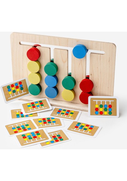 Ahşap Rubik Abaküs / 3+ Yaş / Montessori Eğitici ve Öğretici Renkli Ahşap Oyuncak / Güvenli ve Eğlenceli Çocuk Oyuncağı