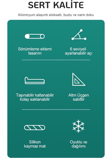 Dizüstü Bilgisayar Standı Yüksekliği Ayarlanabilir Katlanabilir Havalandırmalı Dizüstü Bilgisayar Standı
