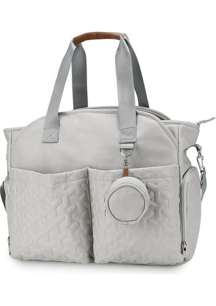 Büyük Kapasiteli Bebek Bakım Çantası - Açık Gri (Yurt Dışından)