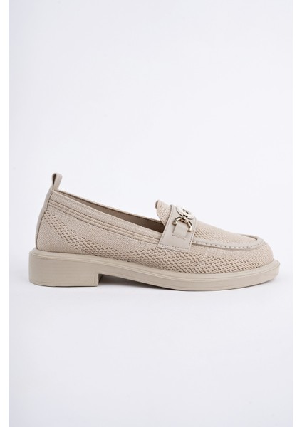 Sakura Metal Tokalı Triko Kadın Loafer Günlük Makosen Ayakkabı