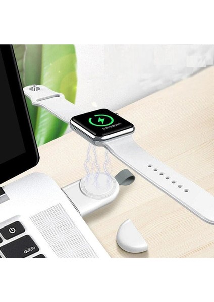 Apple Watch USB Şarjlı Taşınabilir Araç Manyetik Şarj Cihazı 10/9/8/7/6/5/4/3/2 ile Uyumlu