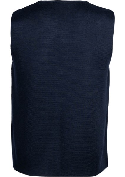 Lacivert Regular Fit V Yaka Yünlü Triko Yelek fiyatları