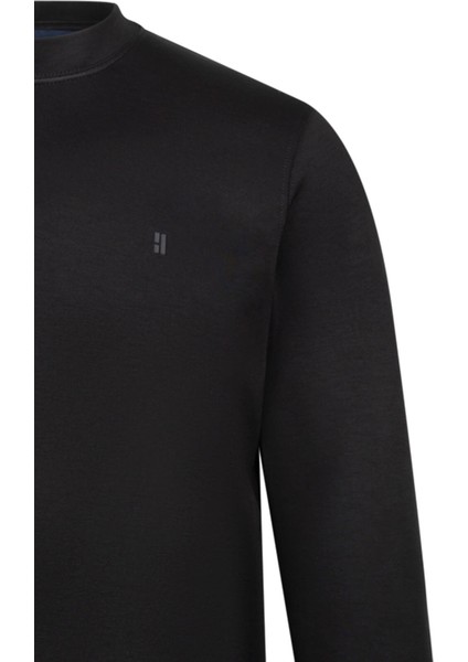 Siyah Regular Fit Bisiklet Yaka Sweatshirt modelleri