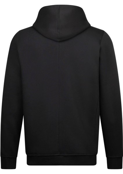 Siyah Regular Fit Pamuklu Tam Fermuarlı Kapüşonlu Sweatshirt fiyatları