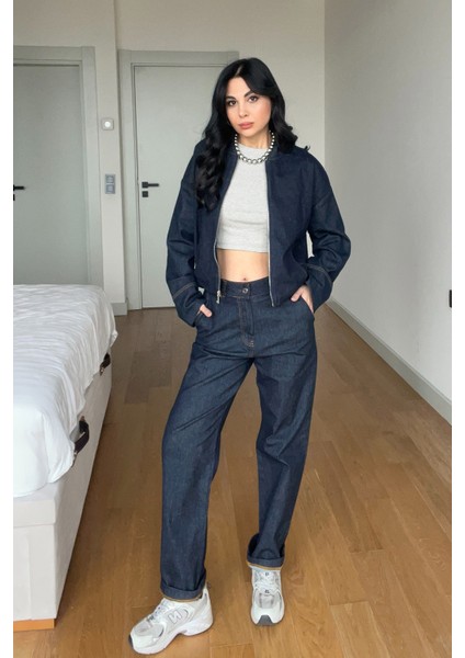 Lacivert Ceket ve Pantolon Denim Takım modelleri