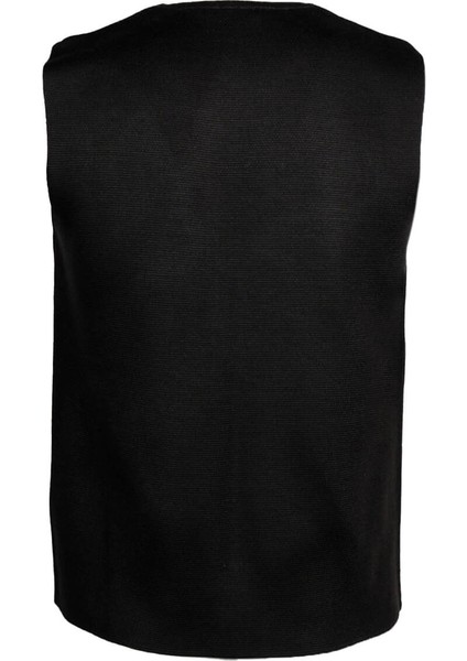 Siyah Regular Fit V Yaka Yünlü Triko Yelek fiyatları