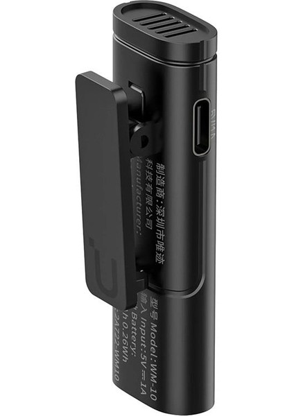 Wm-10 Akıllı Telefon Veya Tabletler Için Kablosuz Klipsli Mikrofon (Type-C)