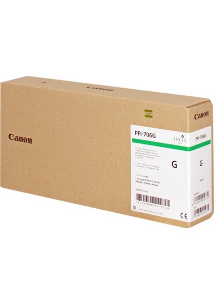 ® Canon PFI-706 G (Green) Yeşil Plotter Orijinal Mürekkep Kartuş 700 Ml. (6688B001)