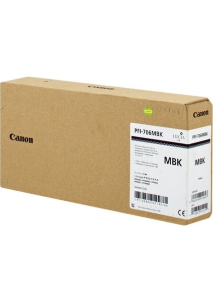 ® Canon PFI-706 Mbk (Matt Black) Matt Siyah Plotter Orijinal Mürekkep Kartuş 700 Ml. (6680B001)