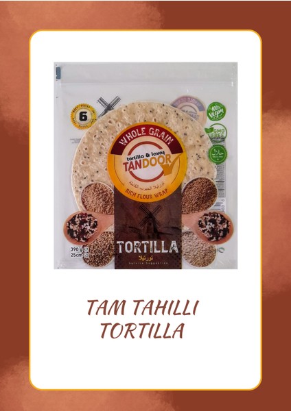 Tandoor Lavaş & Tortilla Tam Tahıllı 6'lı25 cm 390 gr