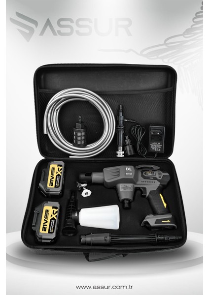 21V Yüksek Basınçlı Kömürsüz Motor Akülü Oto Araba Yıkama Makinesi Şarjlı