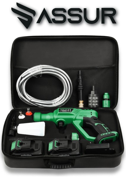 21V Kömürsüz Motor Yüksek Basınçlı Akülü Oto Araba Yıkama Makinesi Şarjlı