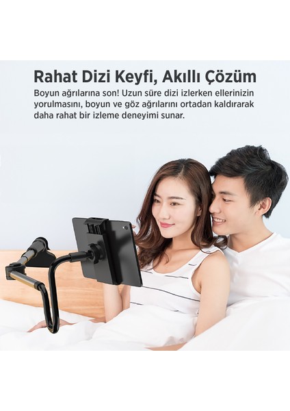 360° Dönen Uzun Kollu Ayarlanabilir Tablet ve Telefon Tutucu Stand