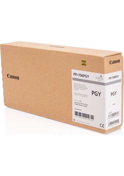 ® Canon PFI-706 Pgy (Photo Gray) Fotoğraf Gri Plotter Orijinal Mürekkep Kartuş 700 Ml. (6691B001)
