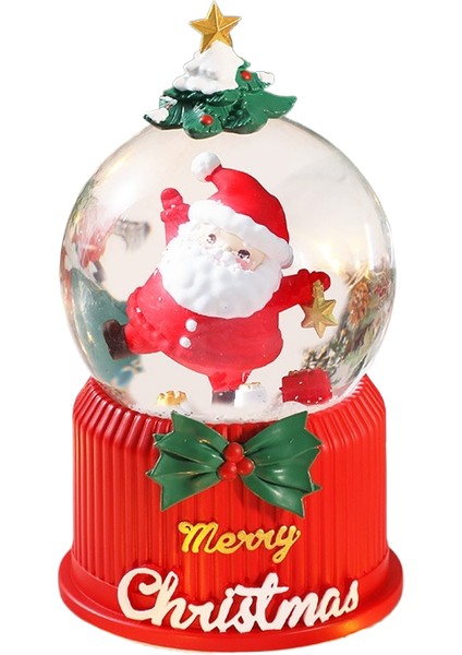Noel Kristal Top Müzik Kutusu Yılbaşı Ağacı Yaşlı Adam Kristal Top Müzik Kutusu Dekorasyon Hediye (Yurt Dışından)