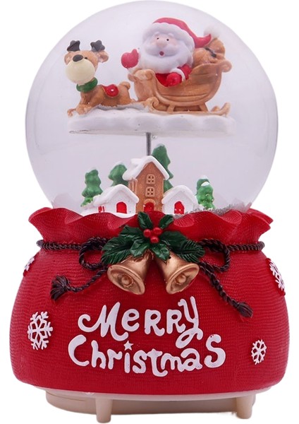 Noel Kristal Top Müzik Kutusu Yılbaşı Ağacı Yaşlı Adam Kristal Top Müzik Kutusu Dekorasyon Hediye (Yurt Dışından)