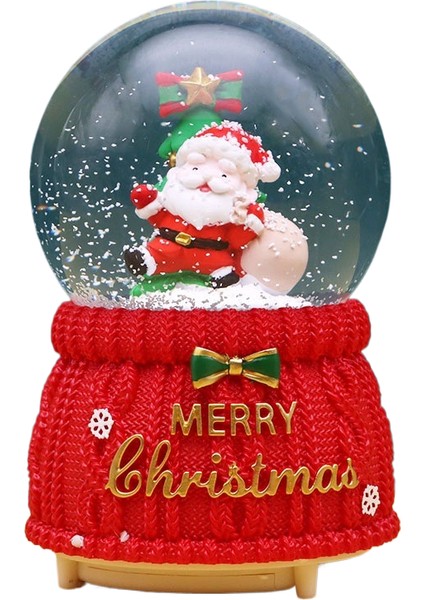 Noel Kristal Top Müzik Kutusu Yılbaşı Ağacı Yaşlı Adam Kristal Top Müzik Kutusu Dekorasyon Hediye (Yurt Dışından)