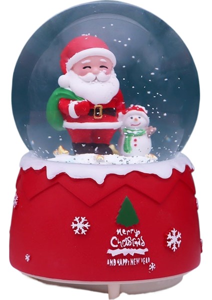 Noel Kristal Top Müzik Kutusu Yılbaşı Ağacı Yaşlı Adam Kristal Top Müzik Kutusu Dekorasyon Hediye (Yurt Dışından)